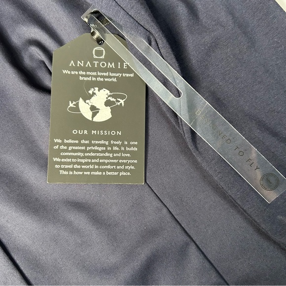 New Anatomie Womens Navy Alida Button Down Poplin Shirt Stretch Quick Dry Sz L - Picture 8 of 12